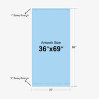 Custom SD retractable banner stand, adjustable height, 36 x 69 in, artwork size template, Ardor Printing