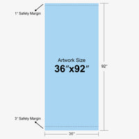 Custom SD retractable banner stand, adjustable height, 36 x 92 in, artwork size template, Ardor Printing