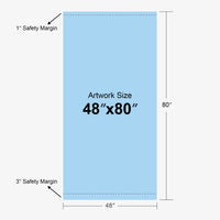 Custom SD retractable banner stand, adjustable height, 48 x 80 in, artwork size template, Ardor Printing