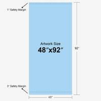 Custom SD retractable banner stand, adjustable height, 48 x 92 in, artwork size template, Ardor Printing