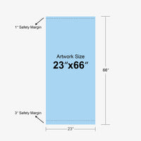 Custom standard retractable banner stand, 23 x 66 in, artwork size template, Ardor Printing