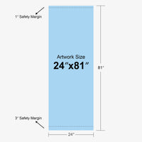 Custom standard retractable banner stand, 24 x 81 in, artwork size template, Ardor Printing