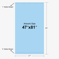 Custom standard retractable banner stand, 47 x 81 in, artwork size template, Ardor Printing