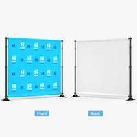 Custom step and repeat backdrop, front and back views, Ardor Printing