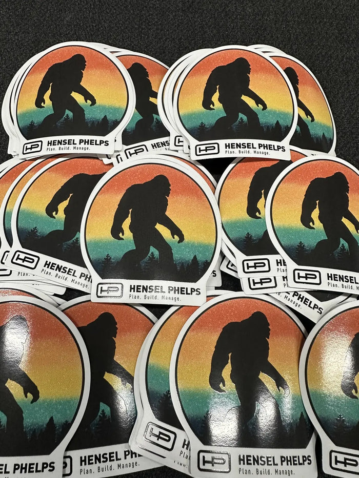 Custom Bigfoot stickers for Hensel Phelps