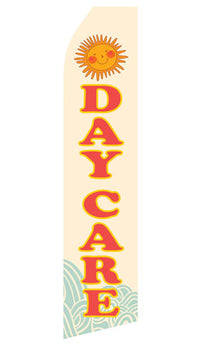 Day Care econo feather flag, 16 ft, single-sided, design 1203