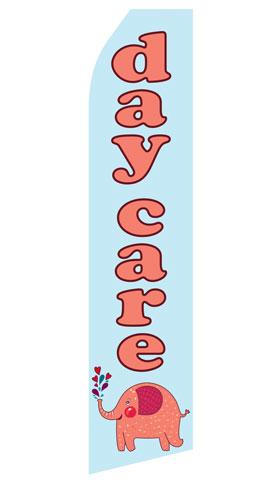 Day Care econo feather flag, 16 ft, single-sided, design 1204