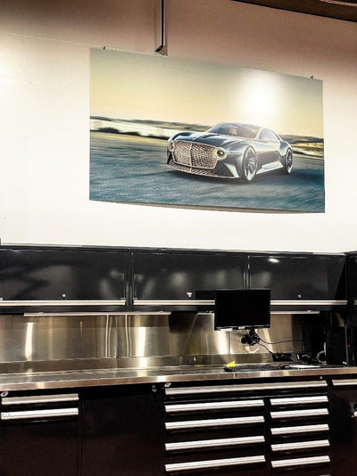 Luxury car dealership service department aluminum photo panels by Ardor Printing