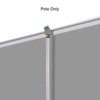 Pole installed with its top clamp on a double-sided deluxe retractable banner stand, pole only
