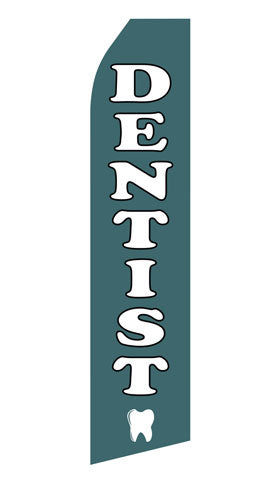 Dentist econo feather flag, 16 ft, single-sided