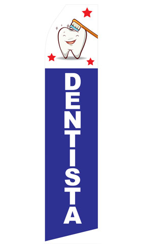 Dentista econo feather flag, 16 ft, single-sided