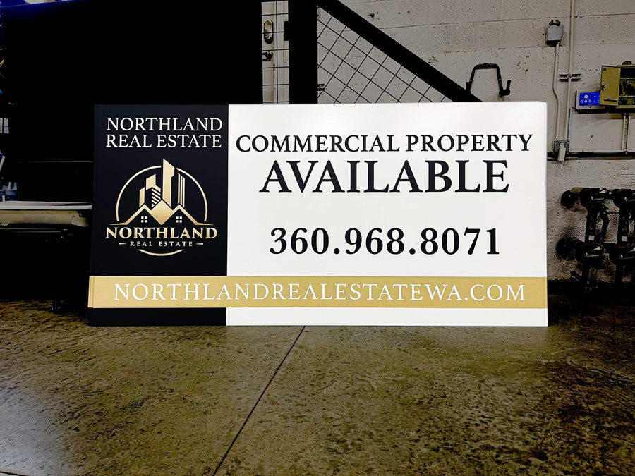 Commercial property available sign for Northland Real Estate