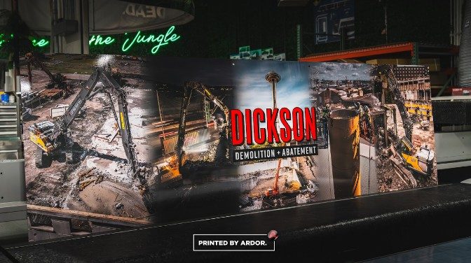 Dickson Demolition acrylic wall sign by Ardor Printing
