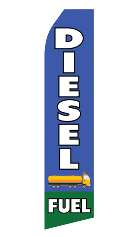 Diesel Fuel econo feather flag, 16 ft, single-sided