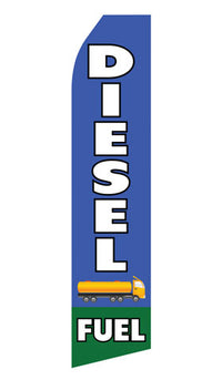 Diesel Fuel econo feather flag, 16 ft, single-sided