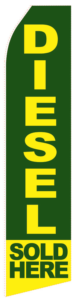 Diesel Here econo feather flag, 16 ft, single-sided