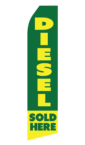 Diesel Sold Here econo feather flag, 16 ft, single-sided, design 0016