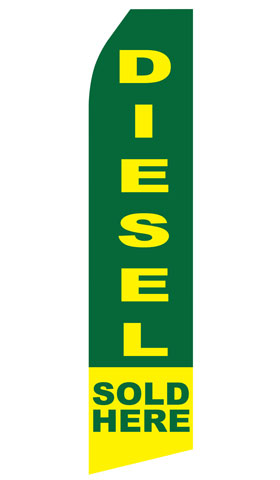 Diesel Sold Here econo feather flag, 16 ft, single-sided, design 0218