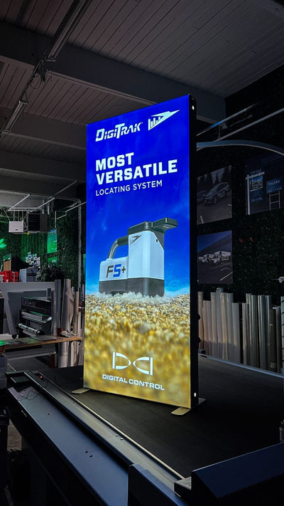 DigiTrak F5+ backlit SEG fabric lightbox banner stand for Digital Control by Ardor Printing, view 13