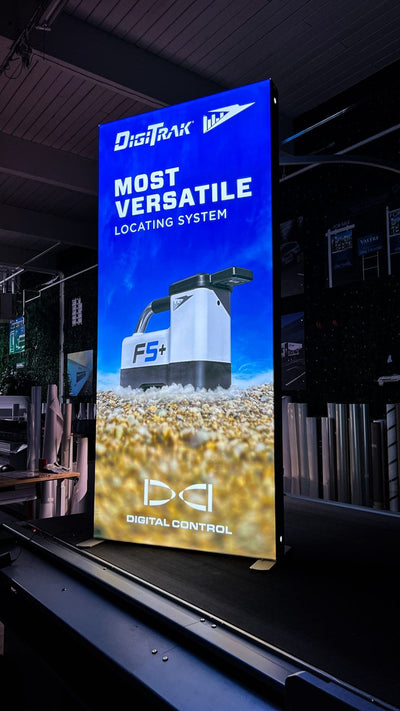 DigiTrak F5+ backlit SEG fabric lightbox banner stand for Digital Control by Ardor Printing, view 21
