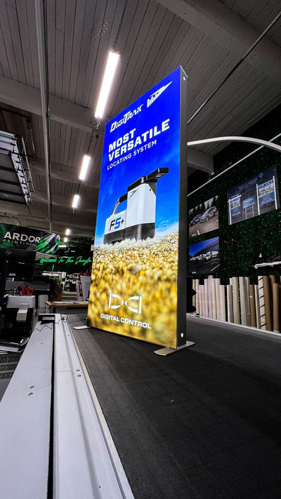 DigiTrak F5+ backlit SEG fabric lightbox banner stand for Digital Control by Ardor Printing, view 7