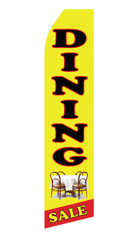Dining Sale econo feather flag, 16 ft, single-sided, design 0121