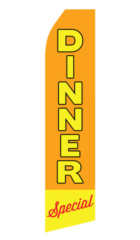 Dinner Special econo feather flag, 16 ft, single-sided