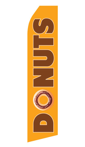 Donuts econo feather flag, 16 ft, single-sided