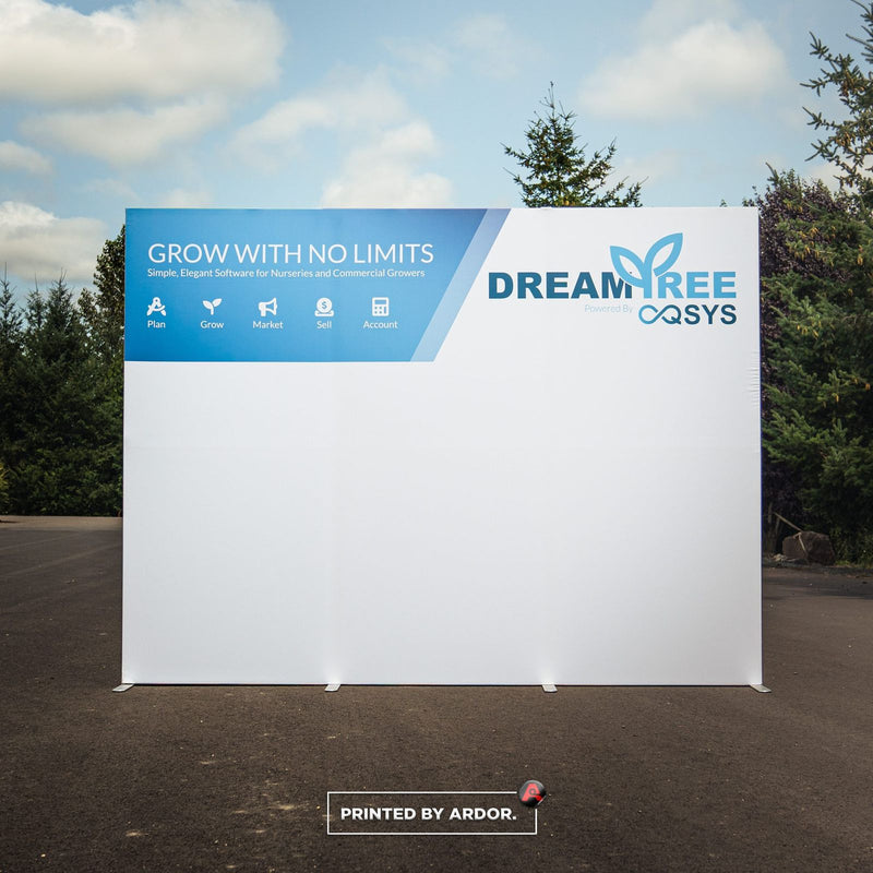 Dream Tree by OQSYS custom printed trade show backdrop display by Ardor Printing, view 2