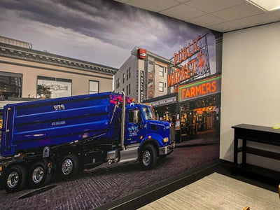 DTG Recycle office wall wraps with fleet photography by Ardor Printing, view 2