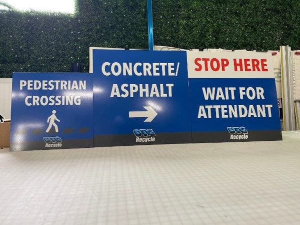 DTG Recycle safety and wayfinding signs by Ardor Printing