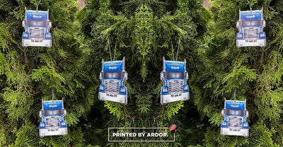 DTG Recycle truck-shaped cut Sintra ornaments by Ardor Printing, view 2