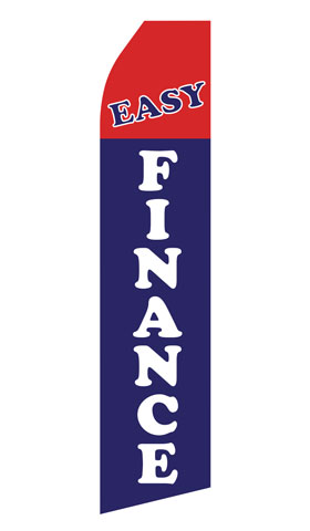 Easy Finance econo feather flag, 16 ft, single-sided, design 0018