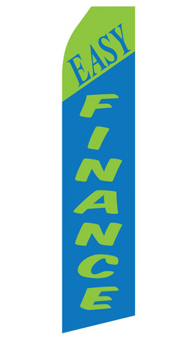 Easy Finance econo feather flag, 16 ft, single-sided, design 0261