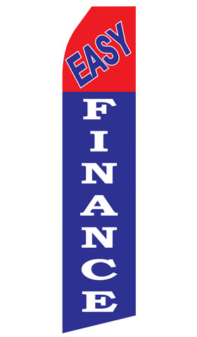 Easy Finance econo feather flag, 16 ft, single-sided, design 0262