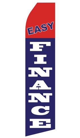 Easy Finance econo feather flag, 16 ft, single-sided, design 0703