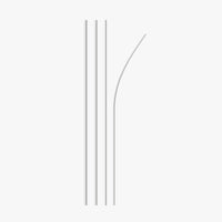 Econo flag pole set: three straight aluminum poles and one curved pole