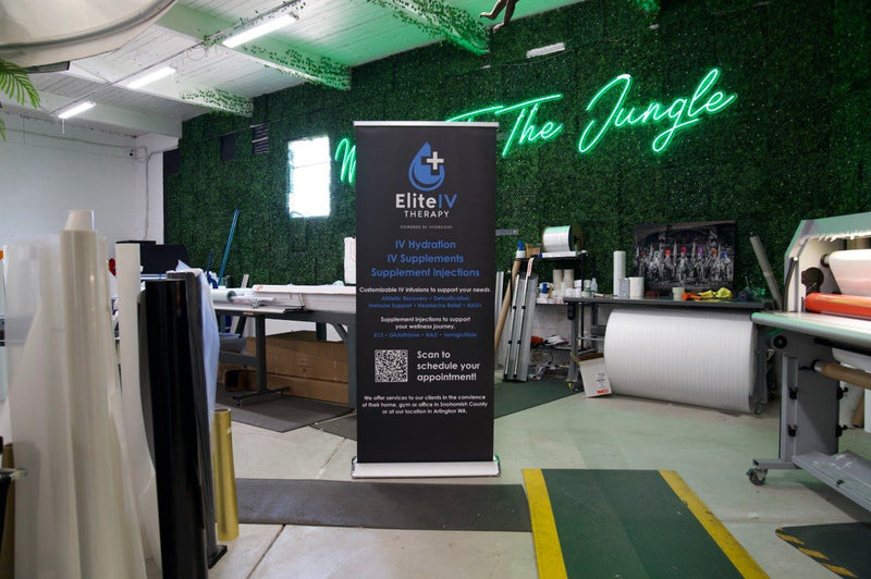 Elite IV Therapy retractable banner stand by Ardor Printing