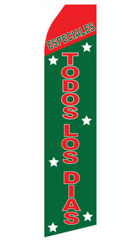 Especiales Todos Los Dias econo feather flag, 16 ft, single-sided