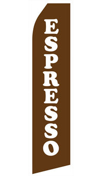 Espresso econo feather flag, 16 ft, single-sided, design 0604