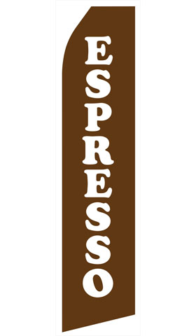 Espresso econo feather flag, 16 ft, single-sided, design 0604