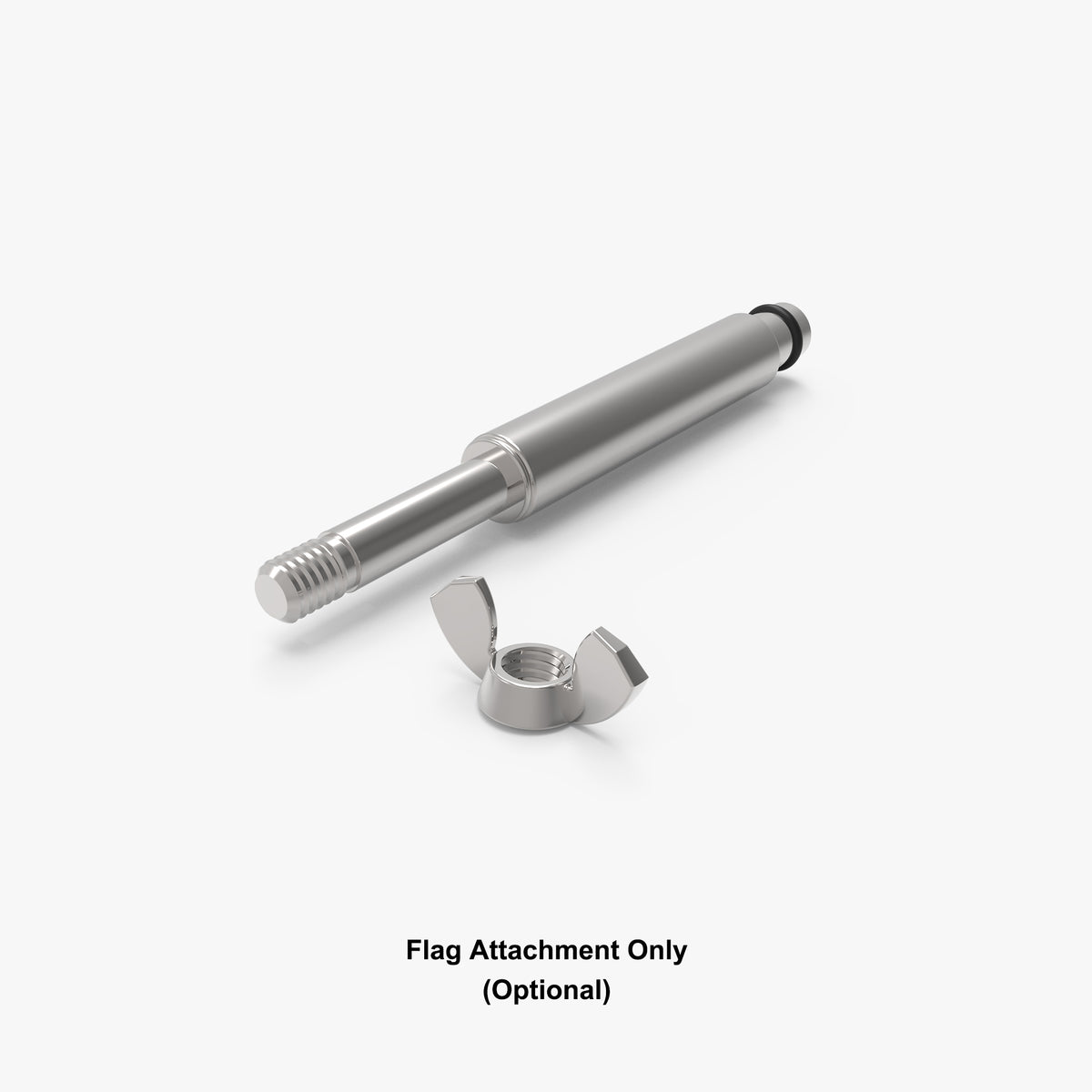 Metal flag attachment for an event tent leg