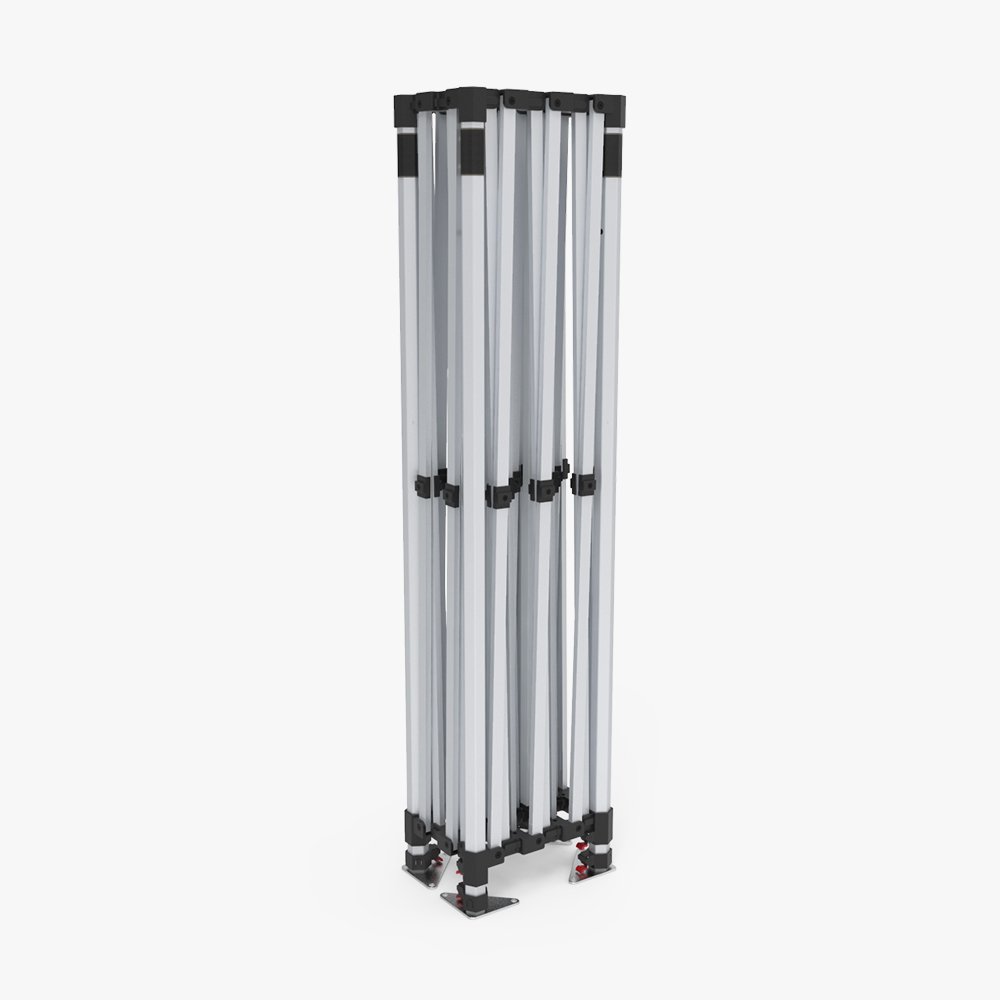 10x15 event tent frame folded down, aluminum hex legs