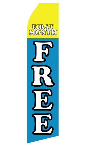 First Month Free econo feather flag, 16 ft, single-sided