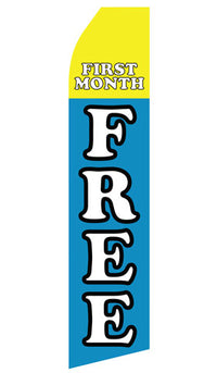 First Month Free econo feather flag, 16 ft, single-sided