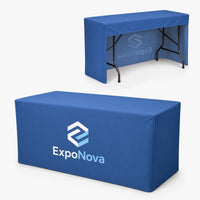 6ft fitted table cover, 3 sided with the open back shown