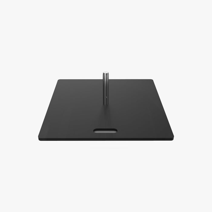 Black 16 x 16 inch square flag base with center pole connector