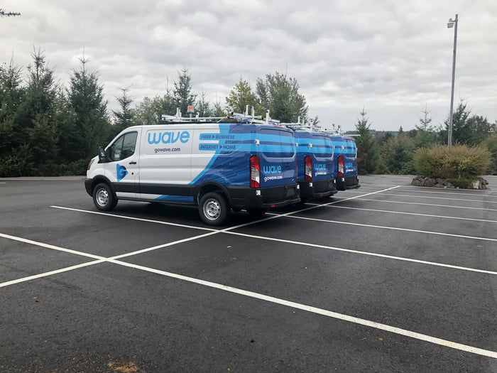 Fleet van graphics on Ford Transit vans for Wave