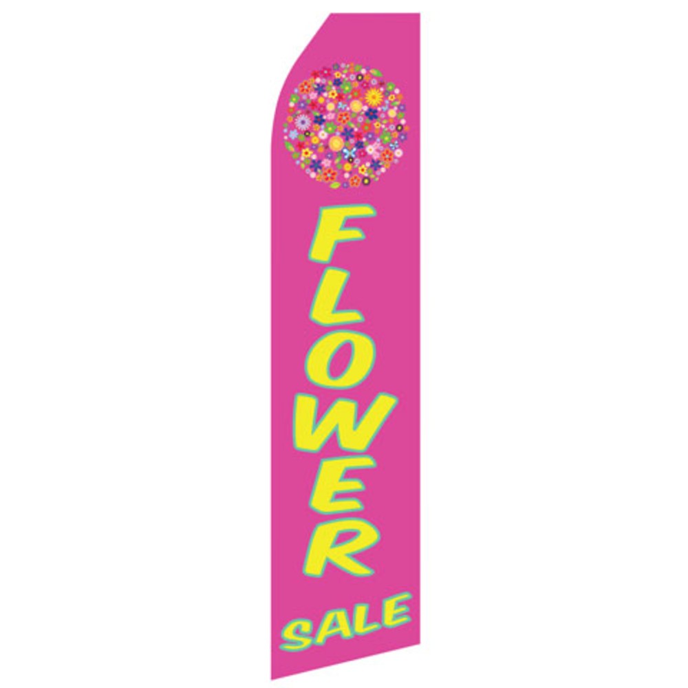 Flower Sale econo feather flag, 16 ft, single-sided, design 1522