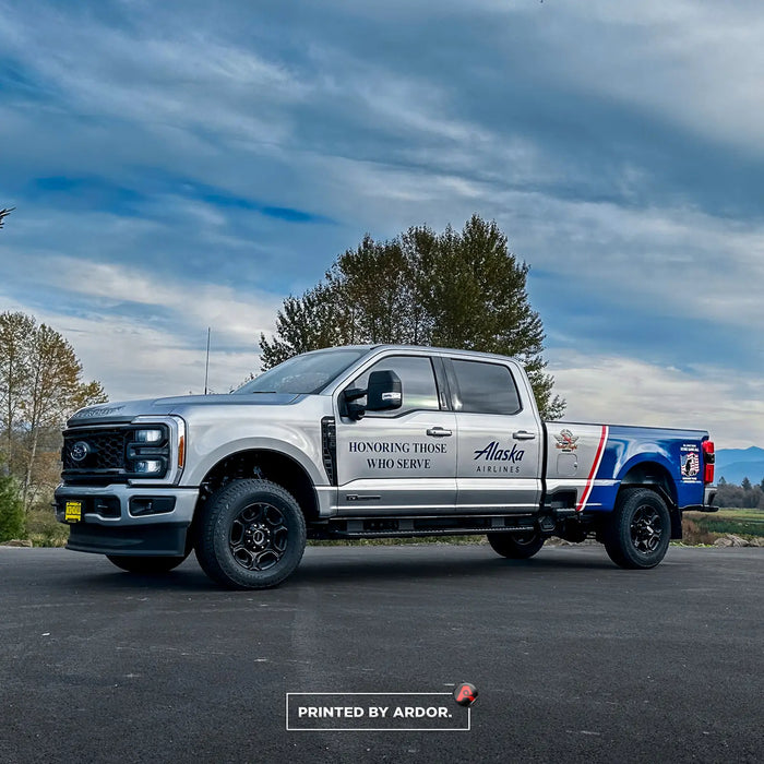 Ford F-250 partial wrap for Alaska Airlines